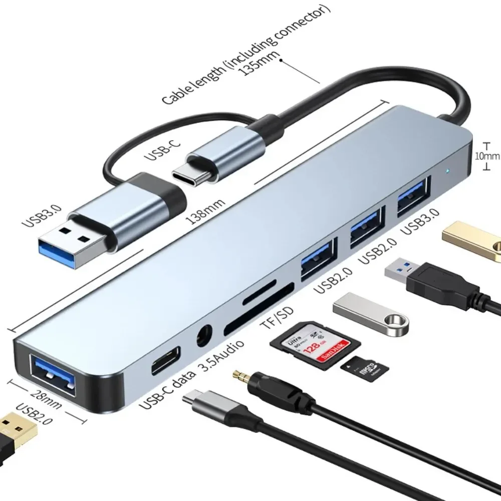 Office Xp - 8 In 2 USB-C Hub With