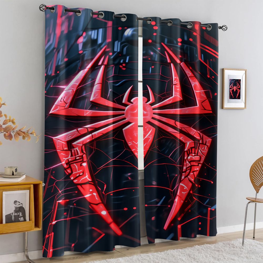 Spider Print Curtains Futurist - High Tech Office Room 评论和价格