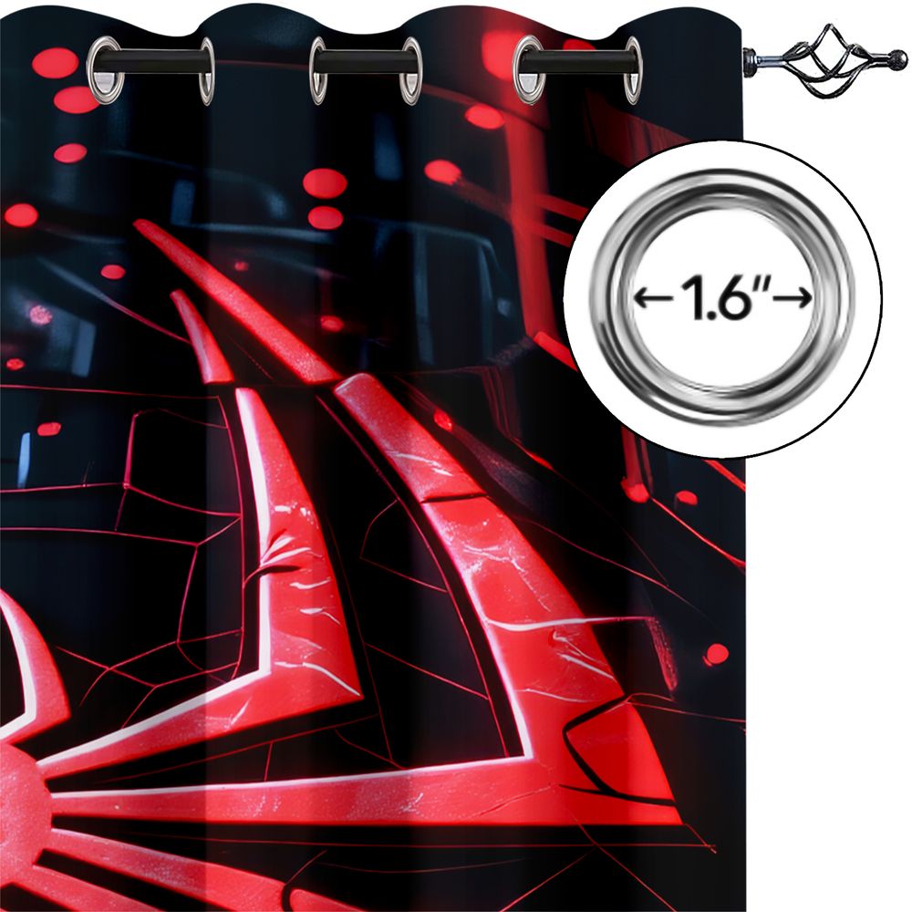 Spider Print Curtains Futurist - High Tech Office Room 评论和价格