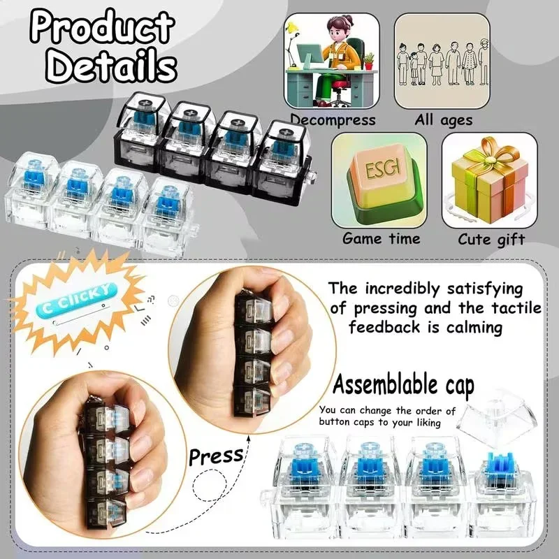 1pcs LED Keyboard Keycap Stres - Office Productivity Tech 评论和价格